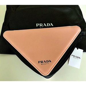 Unique Triangle Pink/Black Prada Clutch  NWT